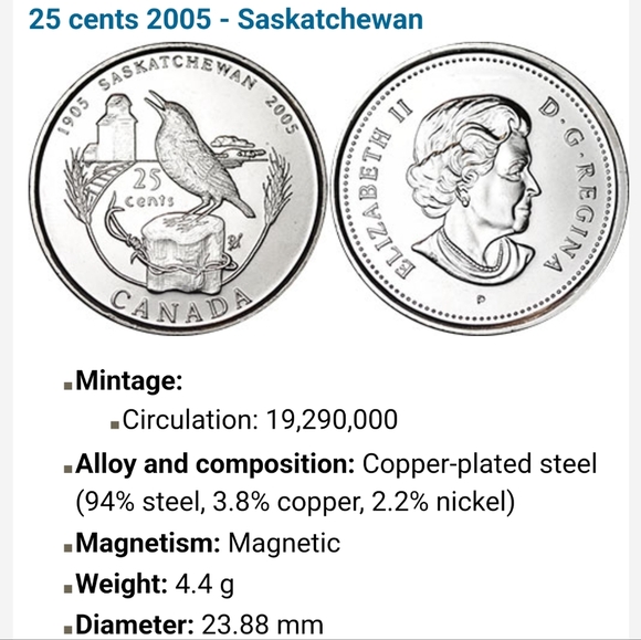 2005 Vetrans, Alberta And Saskatchewan Commemorative Quarters - Picture 7 of 11